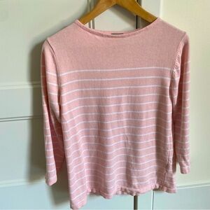 Women’s Pink & White Striped Top/Blouse/Shirt